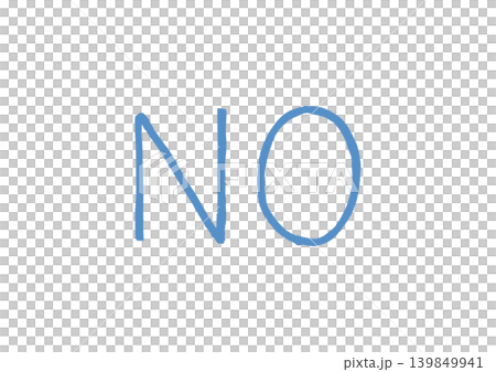 A simple, handwritten "NO" (in blue) written with a marker. 139849941