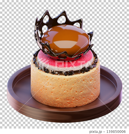 3d render. mini tart cake. 3d Illustration 139850006