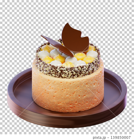 3d render. mini tart cake. 3d Illustration 139850007