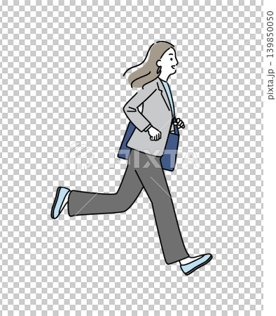 走るビジネススタイルの若い女性 139850050
