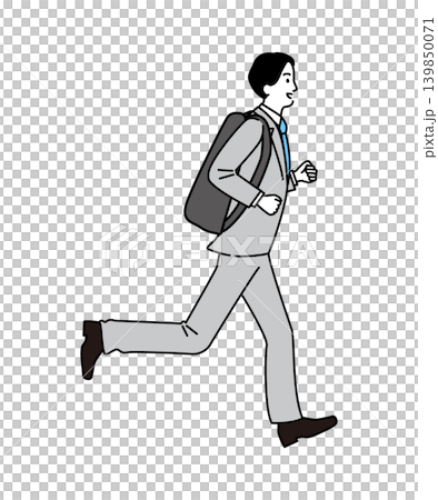 一名身著商務服的年輕男子正在跑步 一名身著商務服的年輕男子正在跑步 139850071