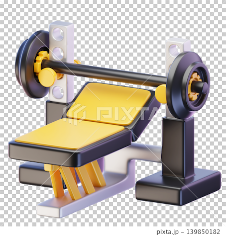 Bench press 3d render icon Bench press 3d render icon 139850182