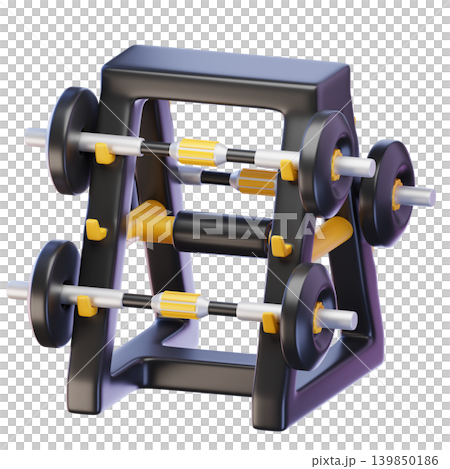 barbell rack 3d render icon barbell rack 3d render icon 139850186