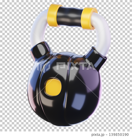 Kettlebell 3D render icon Kettlebell 3D render icon 139850190