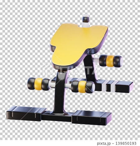 sit up bench 3D render Icon sit up bench 3D render Icon 139850193