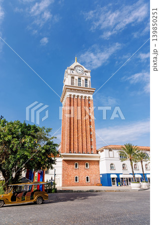 Phu Quoc, Vietnam - January 3 2026: Mediterranean clock tower square in Sunset Town Phu Quoc 139850251
