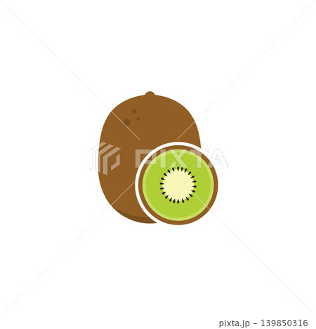 Minimalist Kiwi Fruit Logo Design Minimalist Kiwi Fruit Logo Design 139850316
