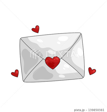 Illustration of love letter  139850381