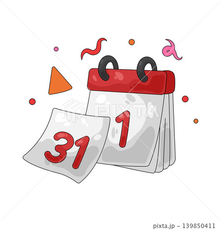 Illustration of new year calendar Illustration of new year calendar 139850411