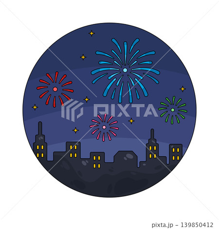 Illustration of fireworks Illustration of fireworks 139850412