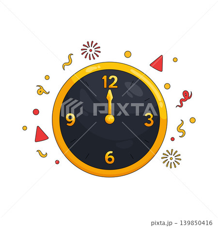 Illustration of midnight clock Illustration of midnight clock 139850416