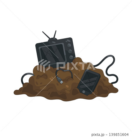Illustration of electronic waste  139851604