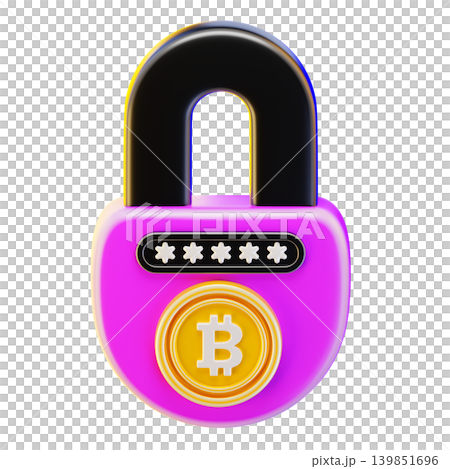 bitcoin security 3d render icon bitcoin security 3d render icon 139851696