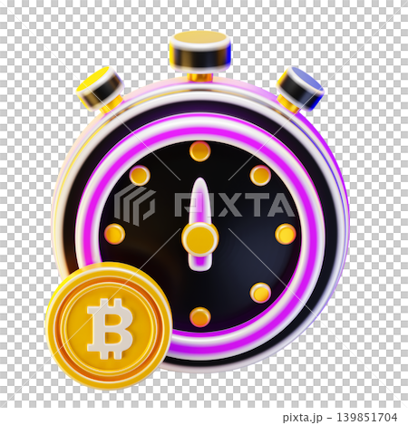 crypto investment on time 3d render icon 139851704