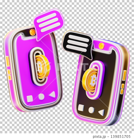cryptocurrency transaction 3d render icon 139851705