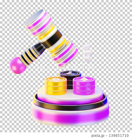 crypto auction 3d render icon crypto auction 3d render icon 139851710