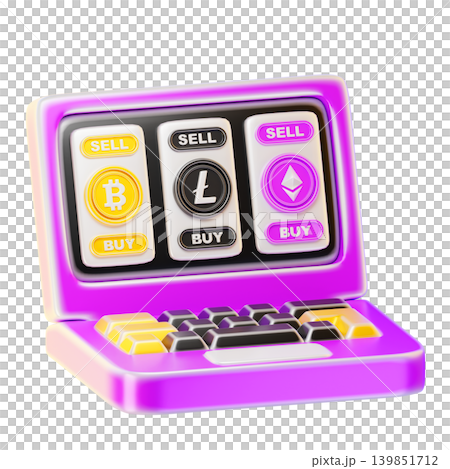 crypto market 3d render icon crypto market 3d render icon 139851712