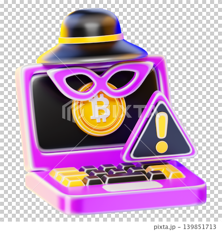 bitcoin fraud 3d render icon bitcoin fraud 3d render icon 139851713