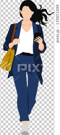 スマホをみる女性のイラスト スマホをみる女性のイラスト 139851899