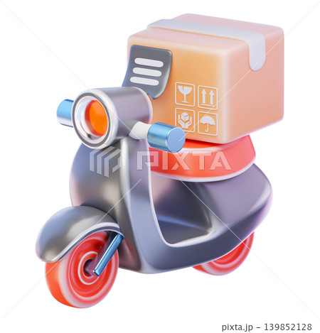delivery bike 3d render icon delivery bike 3d render icon 139852128