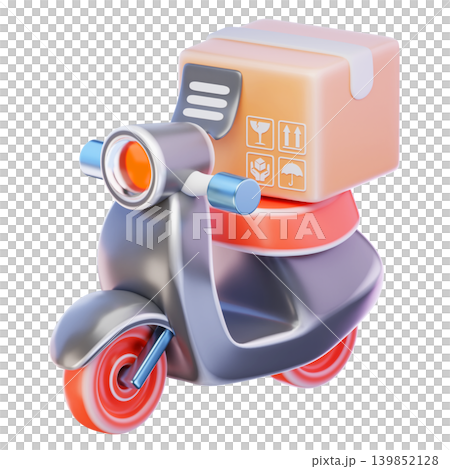 delivery bike 3d render icon delivery bike 3d render icon 139852128