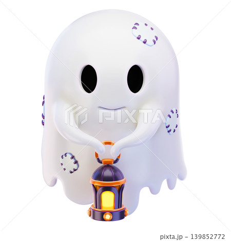 ghost with lantern 3d render icon ghost with lantern 3d render icon 139852772