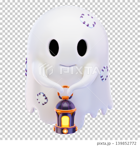 ghost with lantern 3d render icon ghost with lantern 3d render icon 139852772