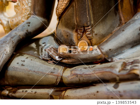 Symbols of Buddhism. South-Eastern Asia. Details of buddhist temple in Thailand. Symbols of Buddhism. South-Eastern Asia. Details of buddhist temple in Thailand. 139853543