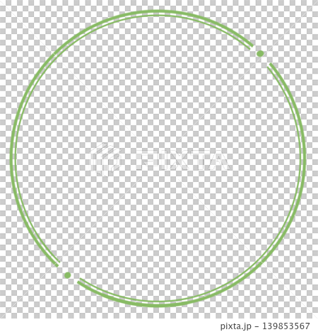 A simple and modern green double-circle frame (decorative frame / circle / accent). 139853567
