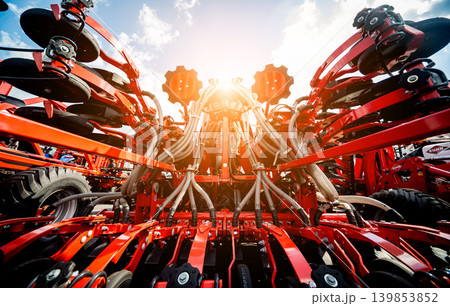 Modern agricultural machinery and equipment. Industrial details. 139853852