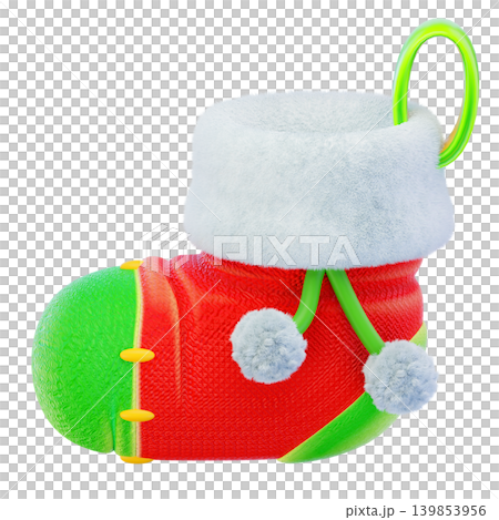 Christmas socks 3d render icon Christmas socks 3d render icon 139853956