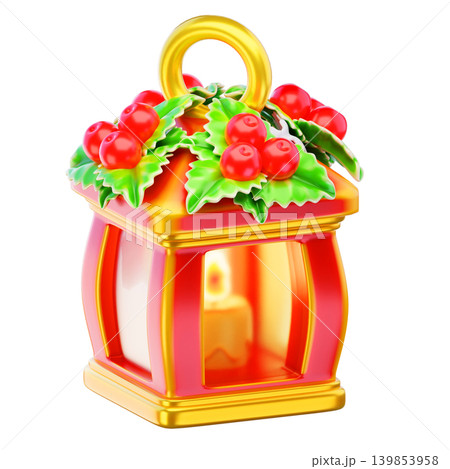 Christmas lanterns 3d render icon Christmas lanterns 3d render icon 139853958