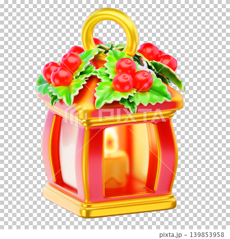 Christmas lanterns 3d render icon Christmas lanterns 3d render icon 139853958