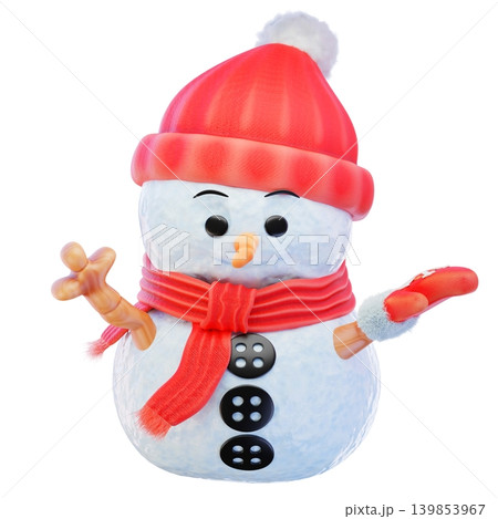 snowman 3d render icon 139853967