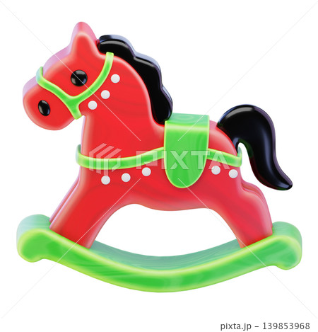 Rocking horse 3d render icon Rocking horse 3d render icon 139853968