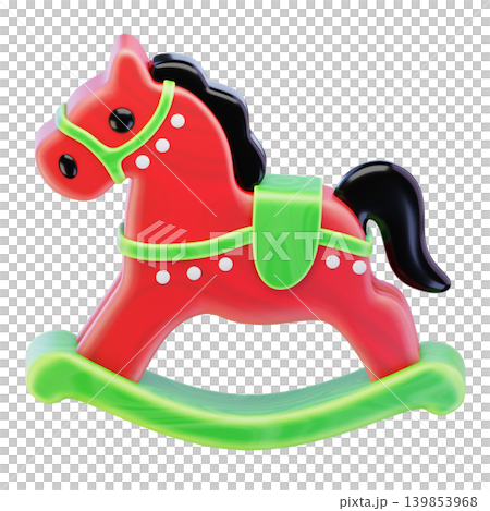 Rocking horse 3d render icon Rocking horse 3d render icon 139853968