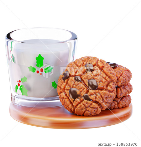 cookies and milk 3d render icon cookies and milk 3d render icon 139853970