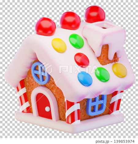 Gingerbread House 3d render icon 139853974