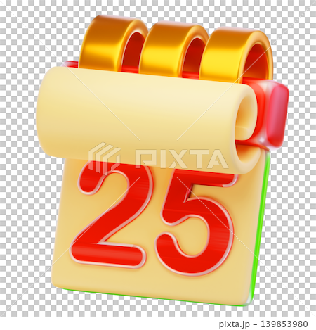 Christmas Calendar 3d render icon Christmas Calendar 3d render icon 139853980