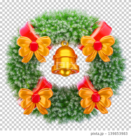 Christmas wreath 3d render icon Christmas wreath 3d render icon 139853983