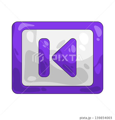 Illustration of rewind button  139854003