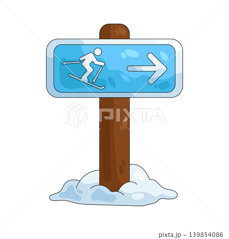 Illustration of ski trail sign Illustration of ski trail sign 139854086