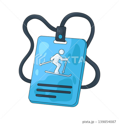 Illustration of ski pass Illustration of ski pass 139854087