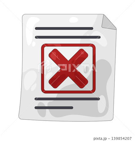 Illustration of document with cross stamp Illustration of document with cross stamp 139854207