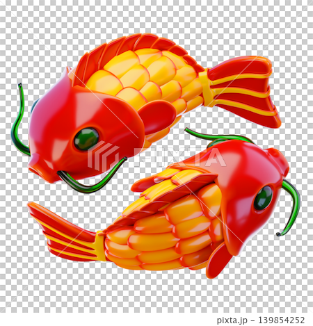 Chinese lucky koi fish 3d render icon Chinese lucky koi fish 3d render icon 139854252