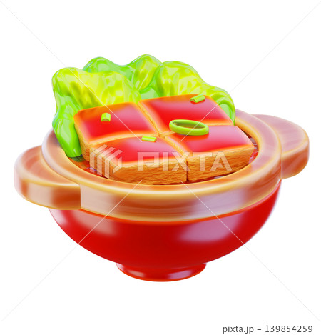 Chinese roast pork soup 3d render icon Chinese roast pork soup 3d render icon 139854259