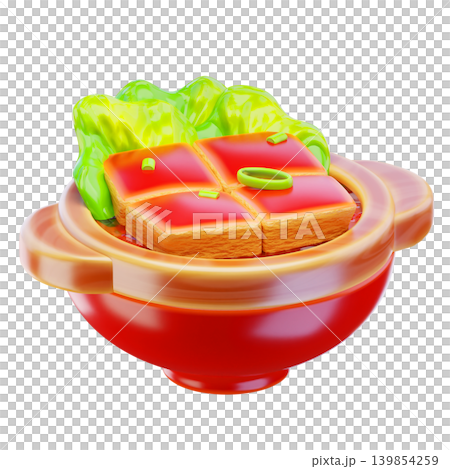 Chinese roast pork soup 3d render icon Chinese roast pork soup 3d render icon 139854259