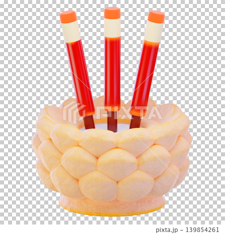 Chinese incense 3d render icon 139854261
