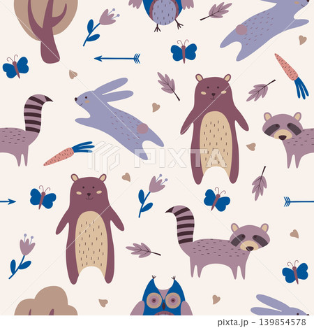 cute woodland animal pattern cute woodland animal pattern 139854578