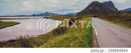 Road along fjorde. Nature of Norway Road along fjorde. Nature of Norway 139854604